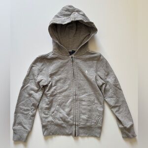 Polo by Ralph Lauren Light Gray Kids Zip Up Hoodie - Size S / 7